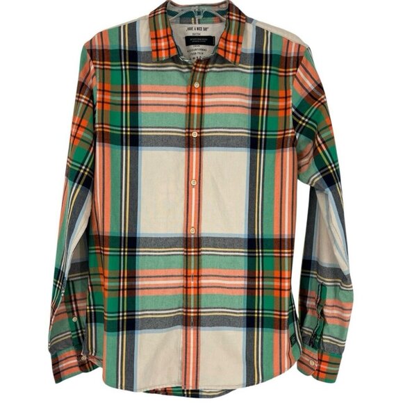 Scotch & Soda Mens Shirt Multi Color Plaid Flannel Button Up Long Sleeve Size M - Picture 1 of 7